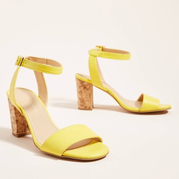 Anthropologie Elizabeth Cork-Heeled Sandals - Picture 1 of 10